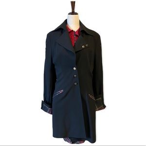 IKiTo Black and Plaid Coat